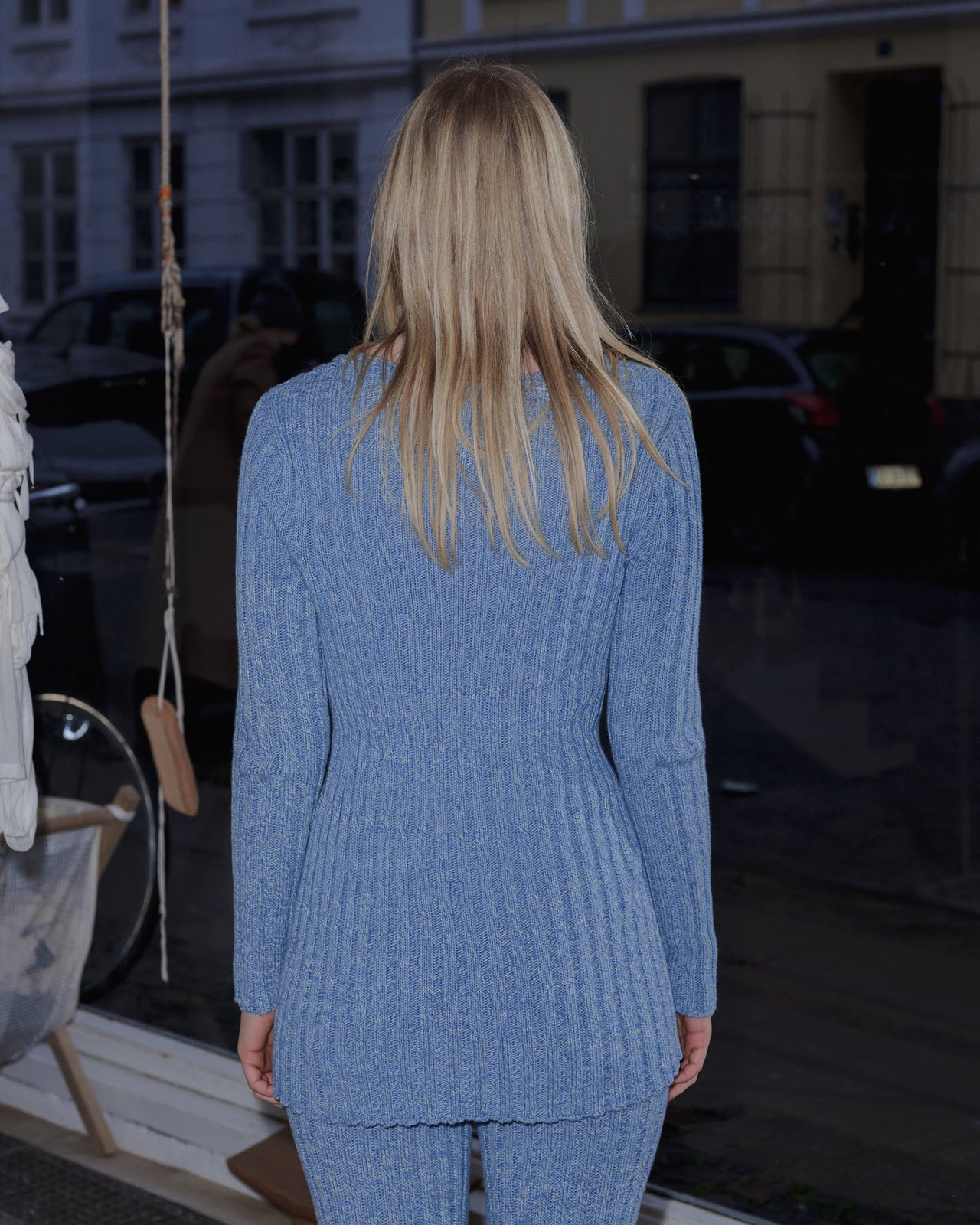 Loulou Cardigan - Organic Cotton - Blue Melange - AU23