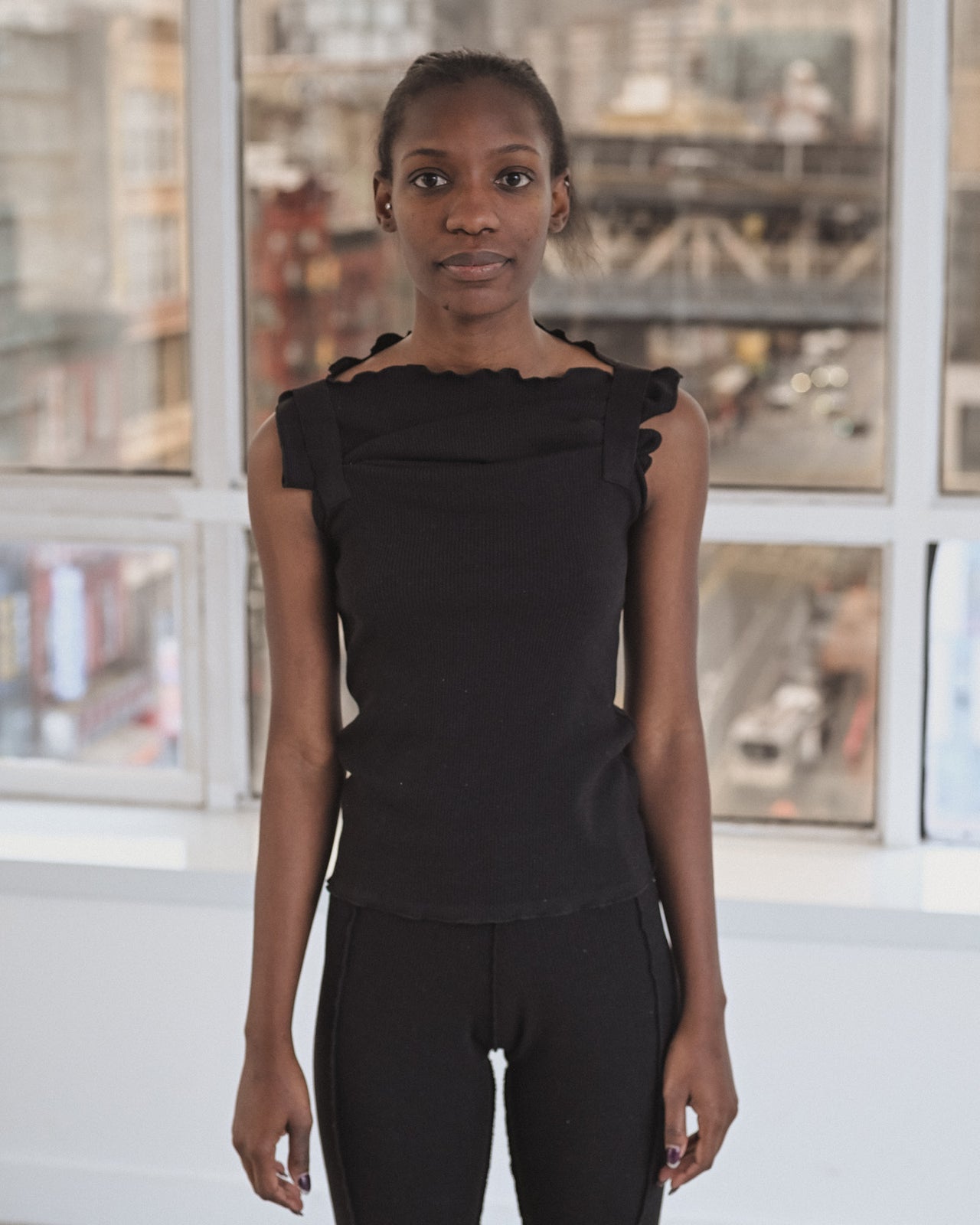 Lud Top - Recycled Cotton Rib - Black