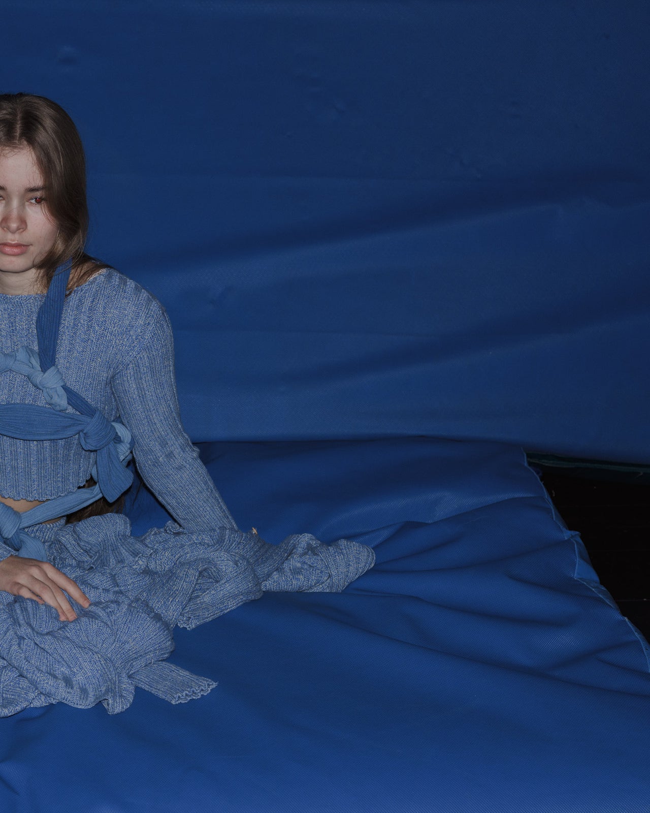 Macau Pants - Organic Cotton - Blue Melange - AU23