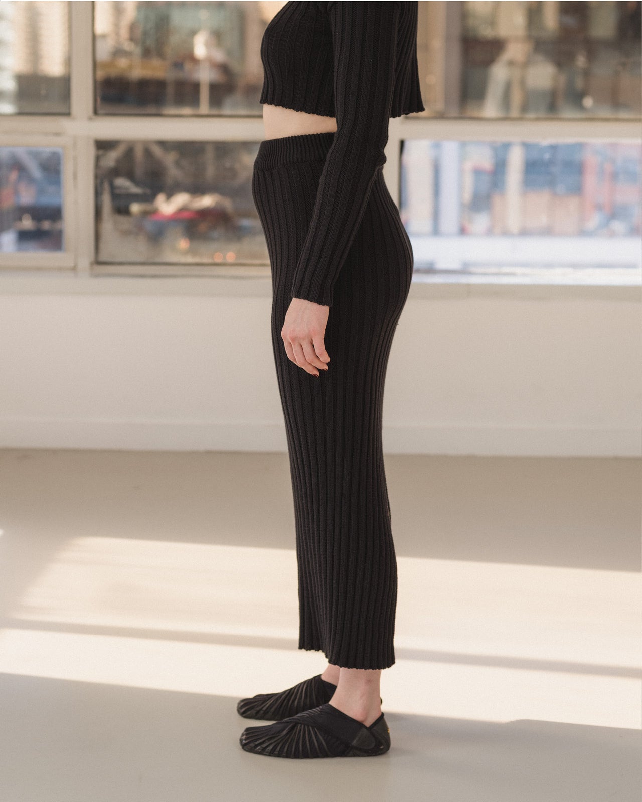 Macau Skirt - Organic Cotton Rib Knit - Black