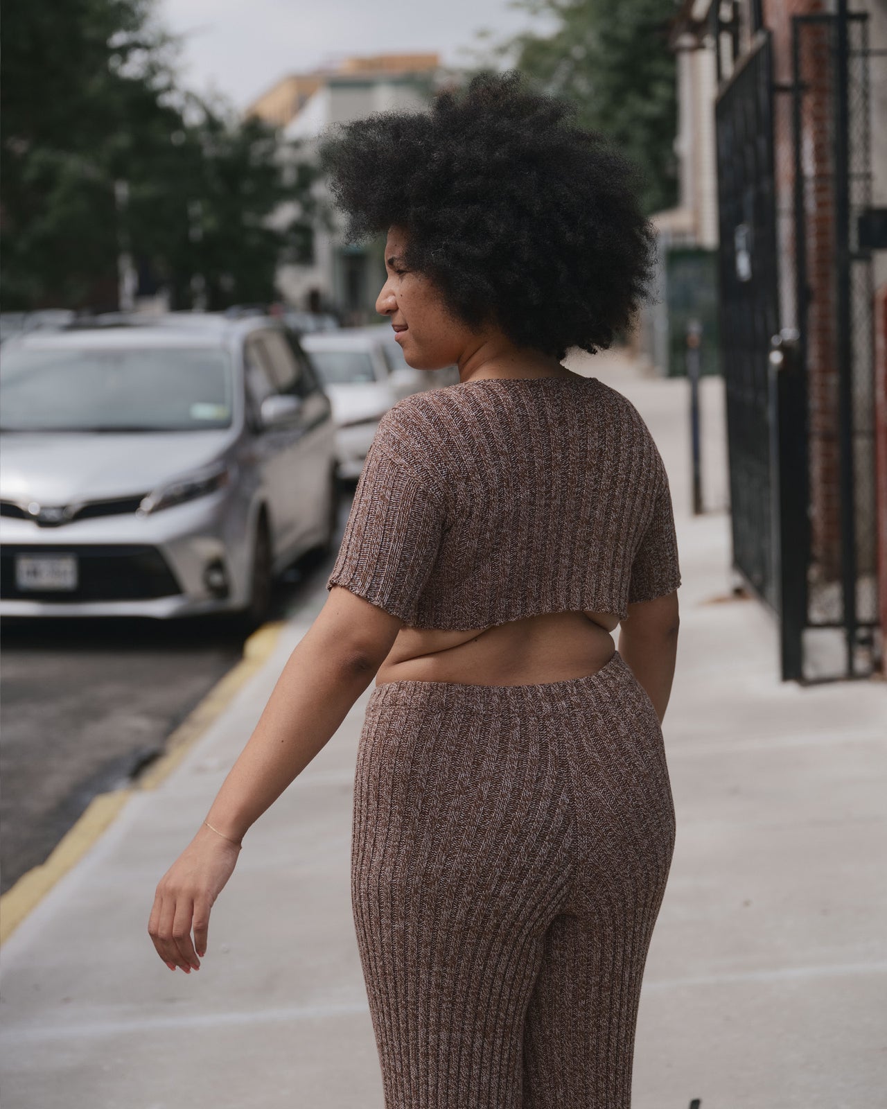 Macau Tee Shirt - Organic Cotton - Grey Brown Melange