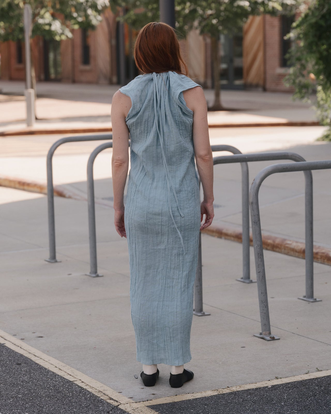 Max Dress - Crinkle Linen - Wuxi Blue