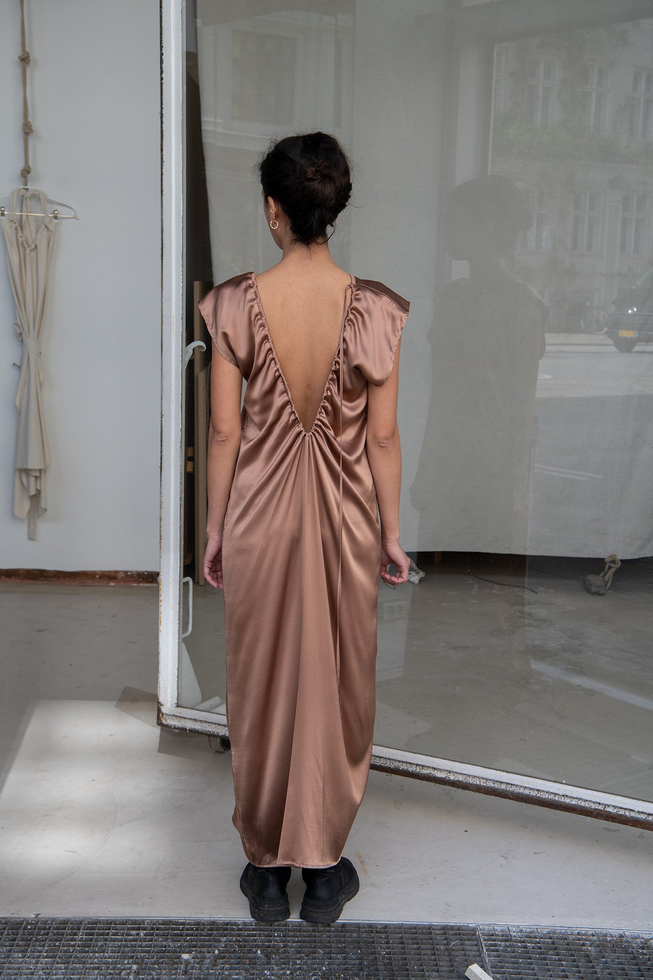 Max Dress - Silk Satin - Brown