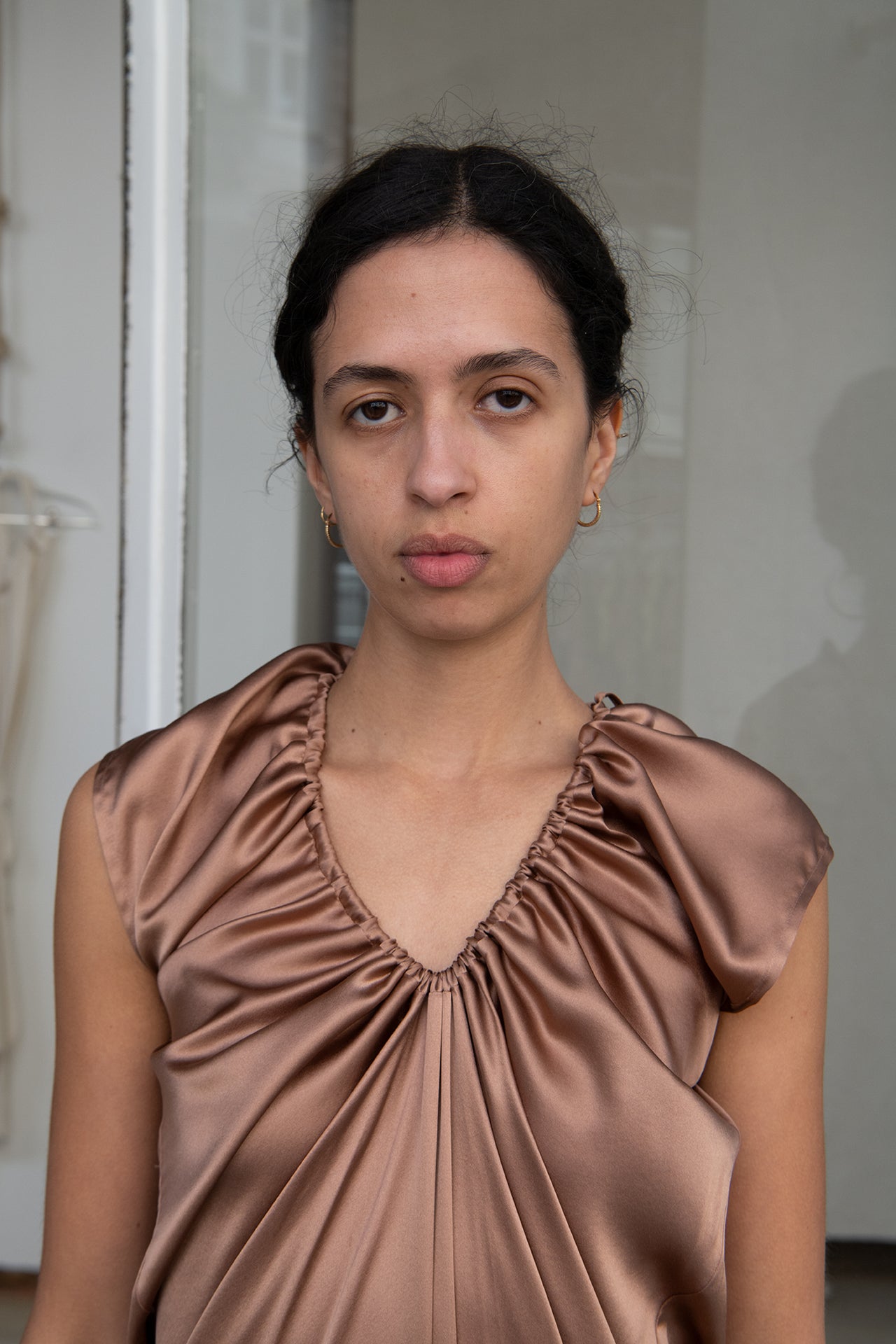 Max Dress - Silk Satin - Brown