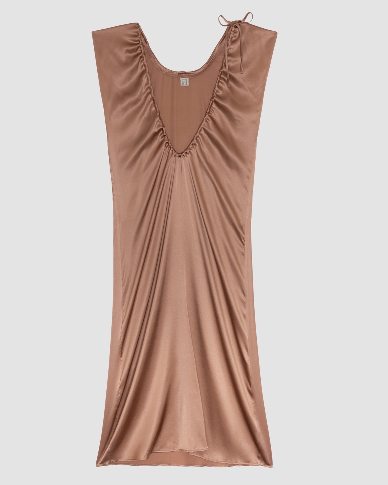 Max Dress - Silk Satin - Brown