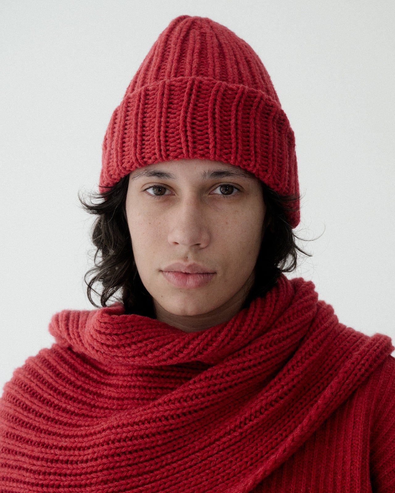 Mea Beanie - Recycled Wool - Red