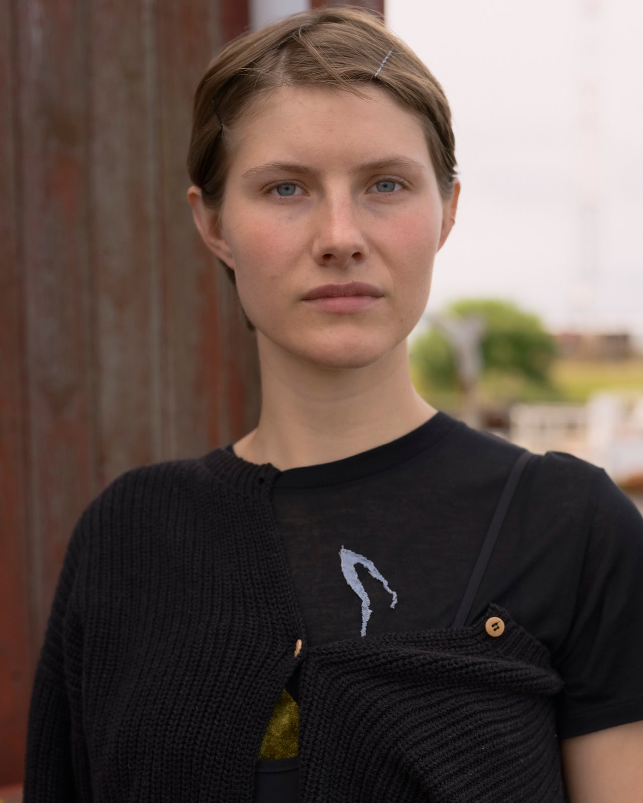 Mea Cardigan - Organic Cotton Knit - Black Melange
