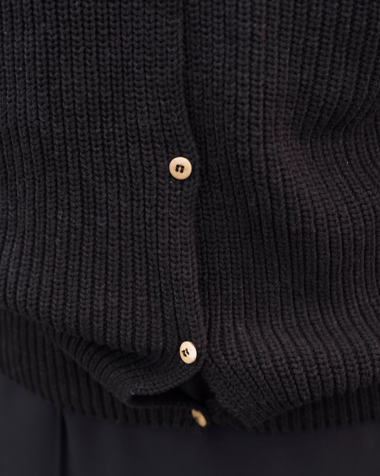 Mea Cardigan - Organic Cotton Knit - Black Melange