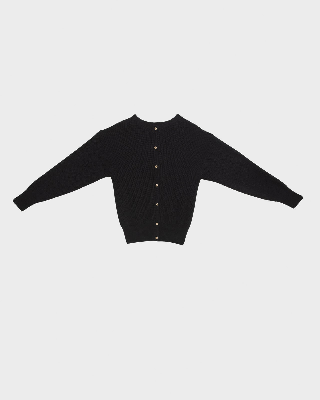 Mea Cardigan - Organic Cotton Knit - Black Melange