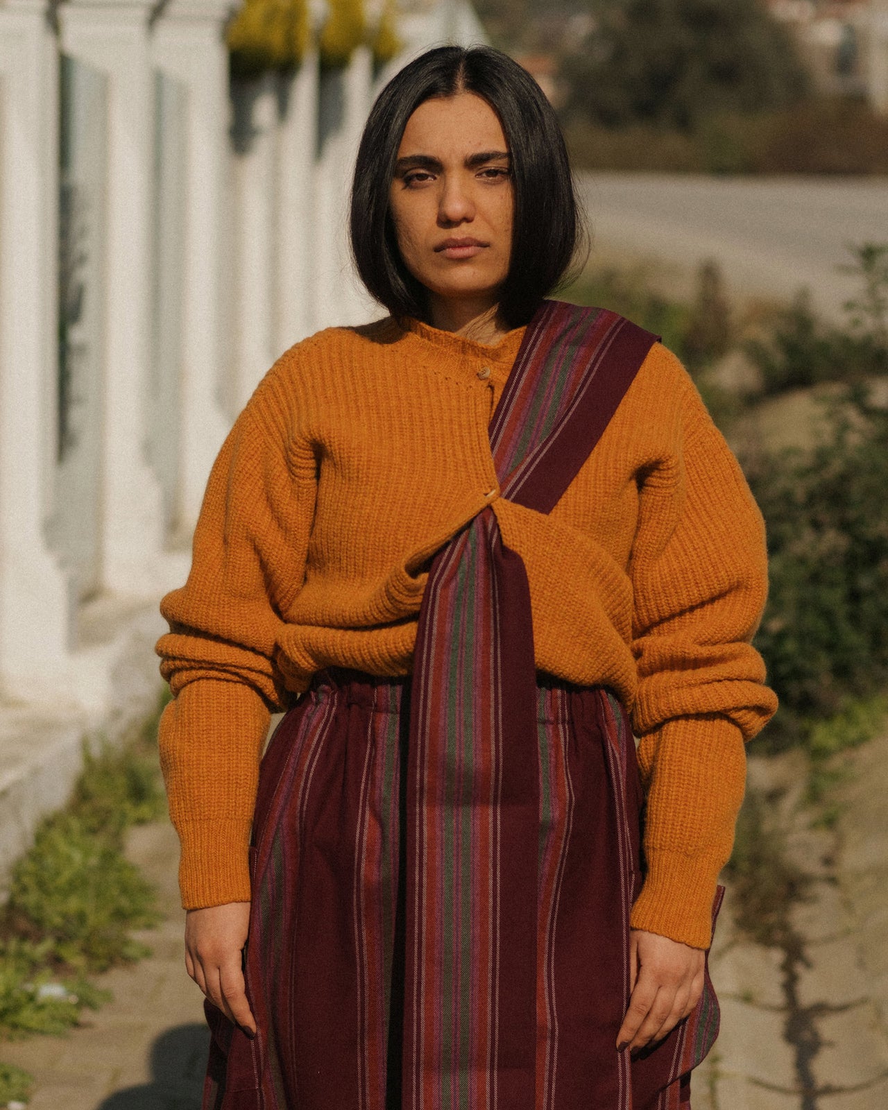 Mea Cardigan - Recycled Wool Knit - Clair Orange
