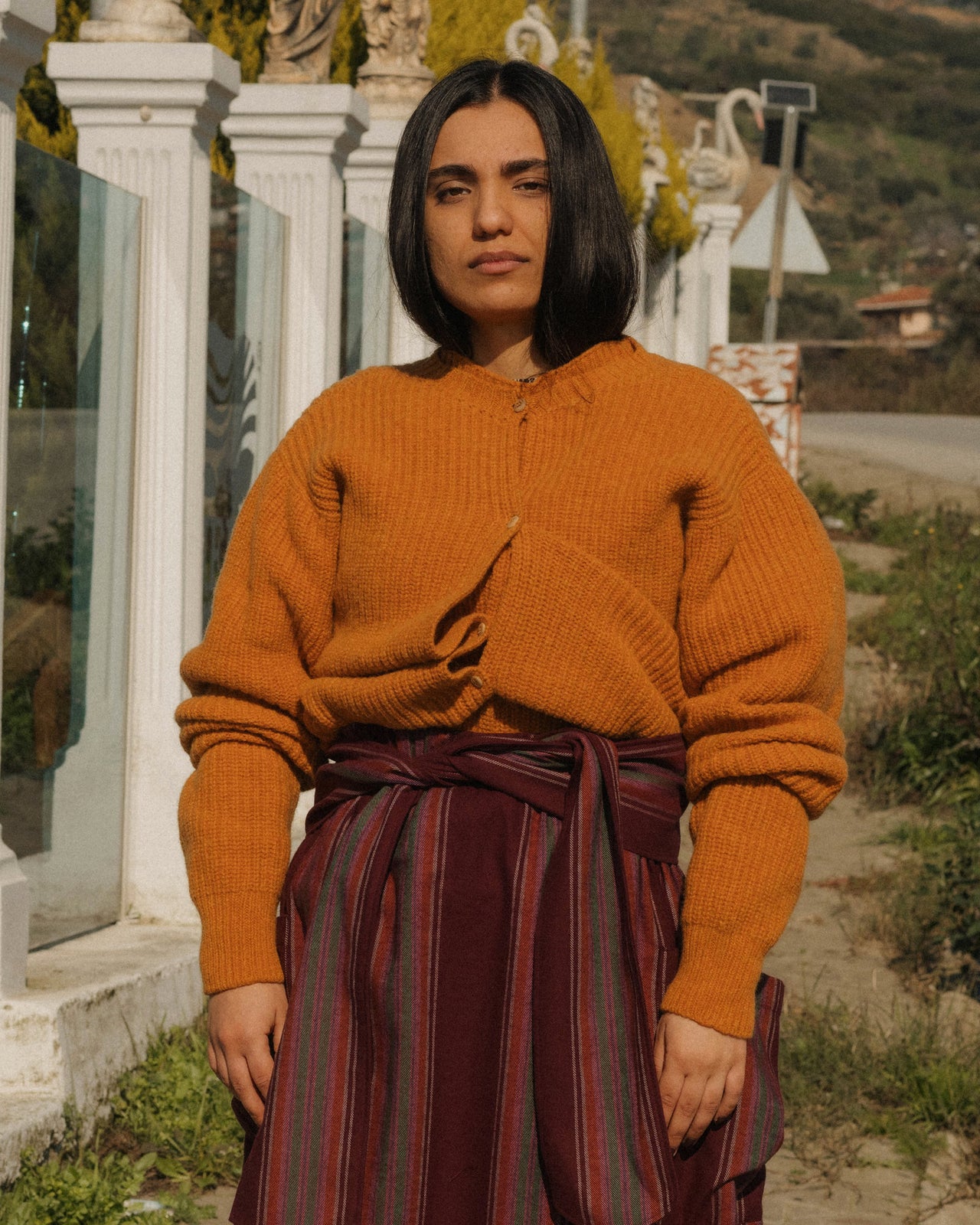 Mea Cardigan - Recycled Wool Knit - Clair Orange