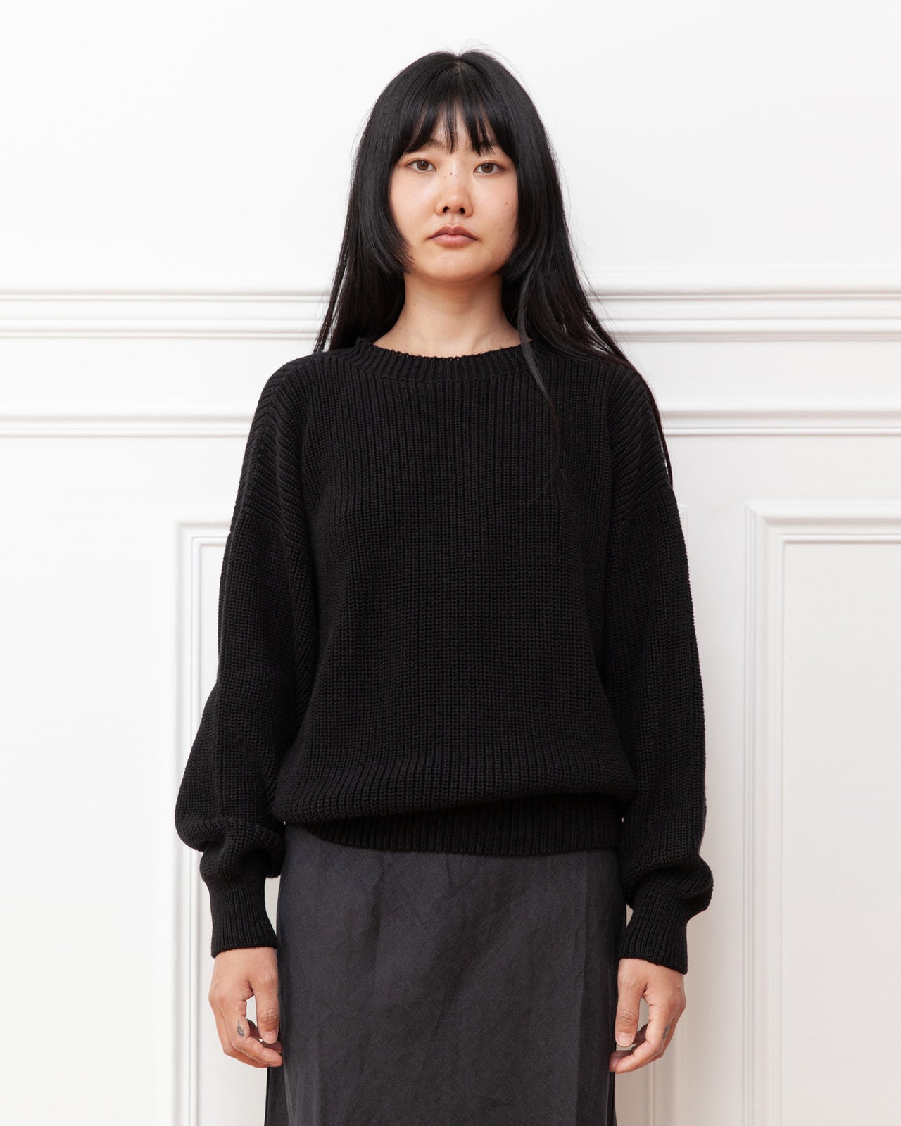 Mea Pullover - Organic Cotton Knit - Black