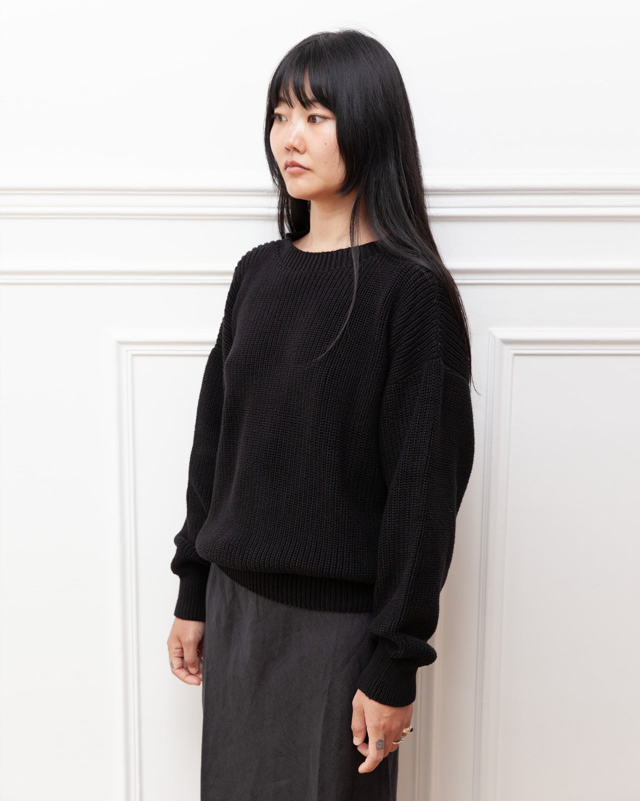 Mea Pullover - Organic Cotton Knit - Black