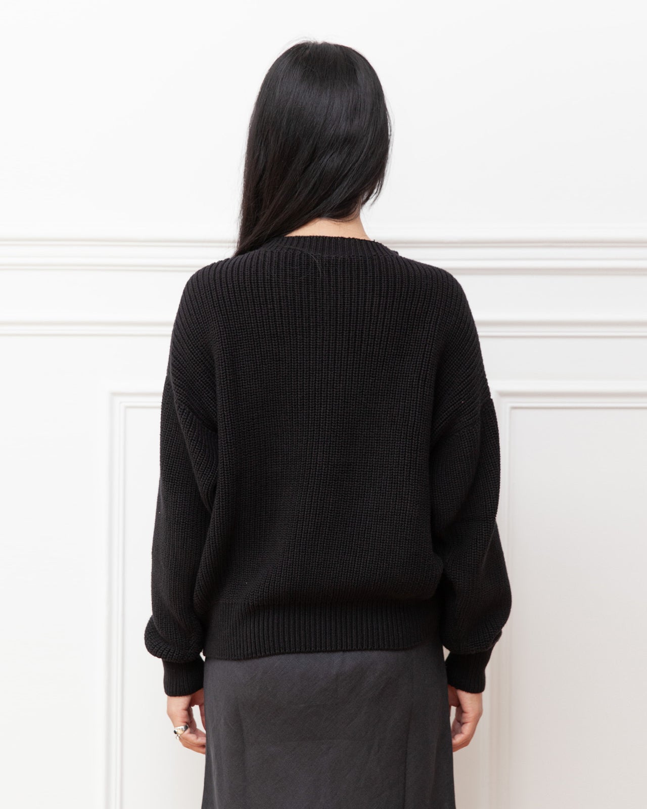 Mea Pullover - Organic Cotton Knit - Black