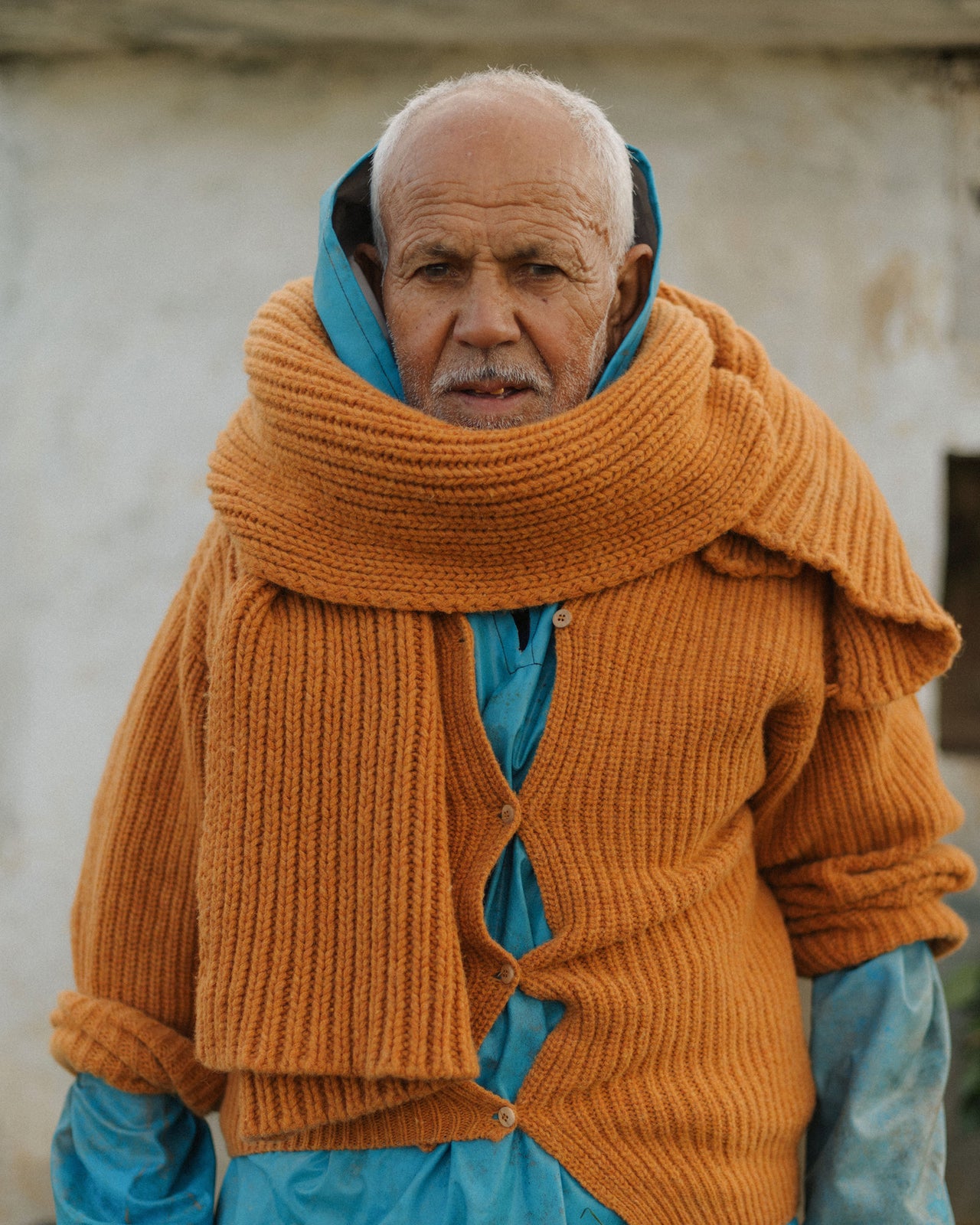 Mea Scarf - Arles merino wool rib knit - Clair Orange