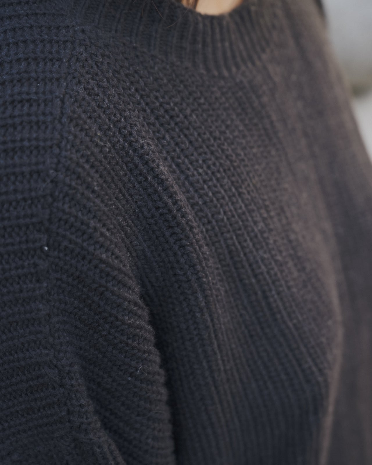 Mea Sweater - Organic Cotton Knit - Black Melange