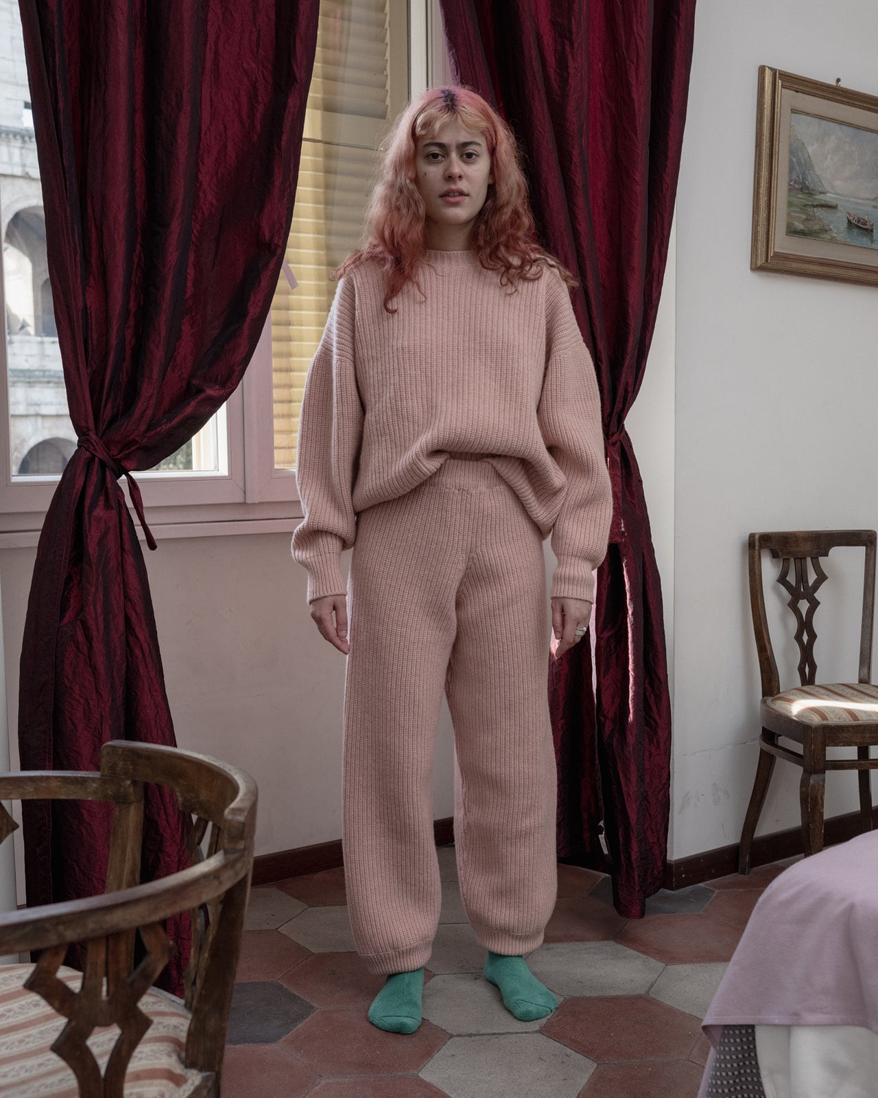 Mea Pants - Recycled Wool - Pink Fa - WT23