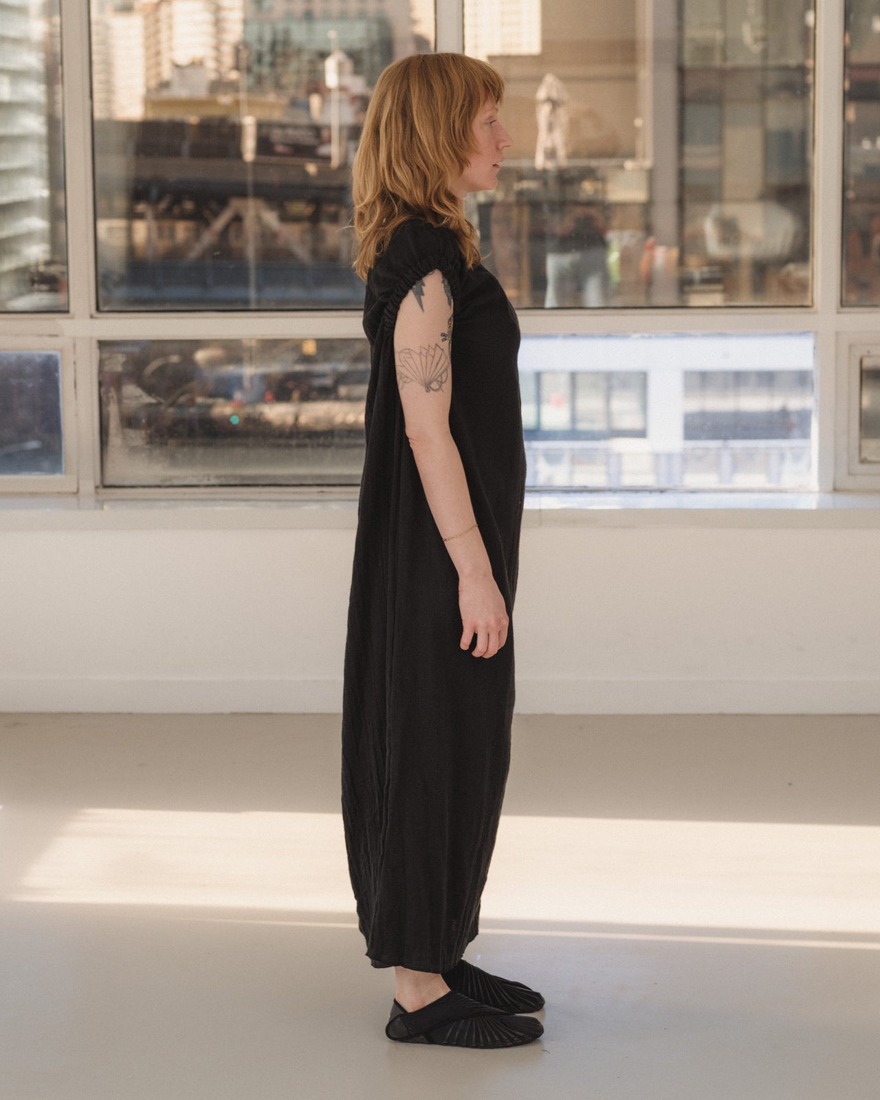 Mia Dress - Crinkle Linen - Black