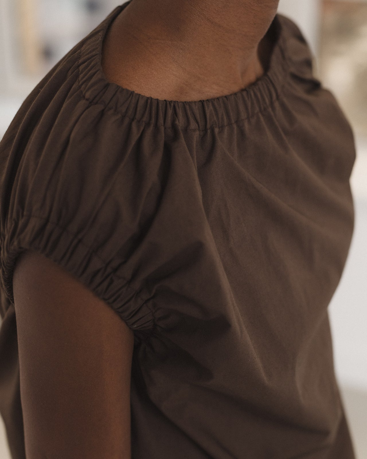 Mia Dress - Organic Cotton Poplin - Mara Brown