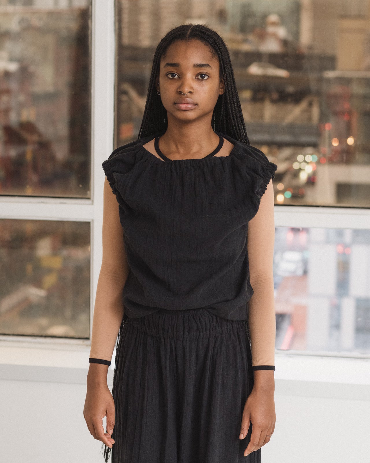 Mia Top - Crinkle Linen - Black