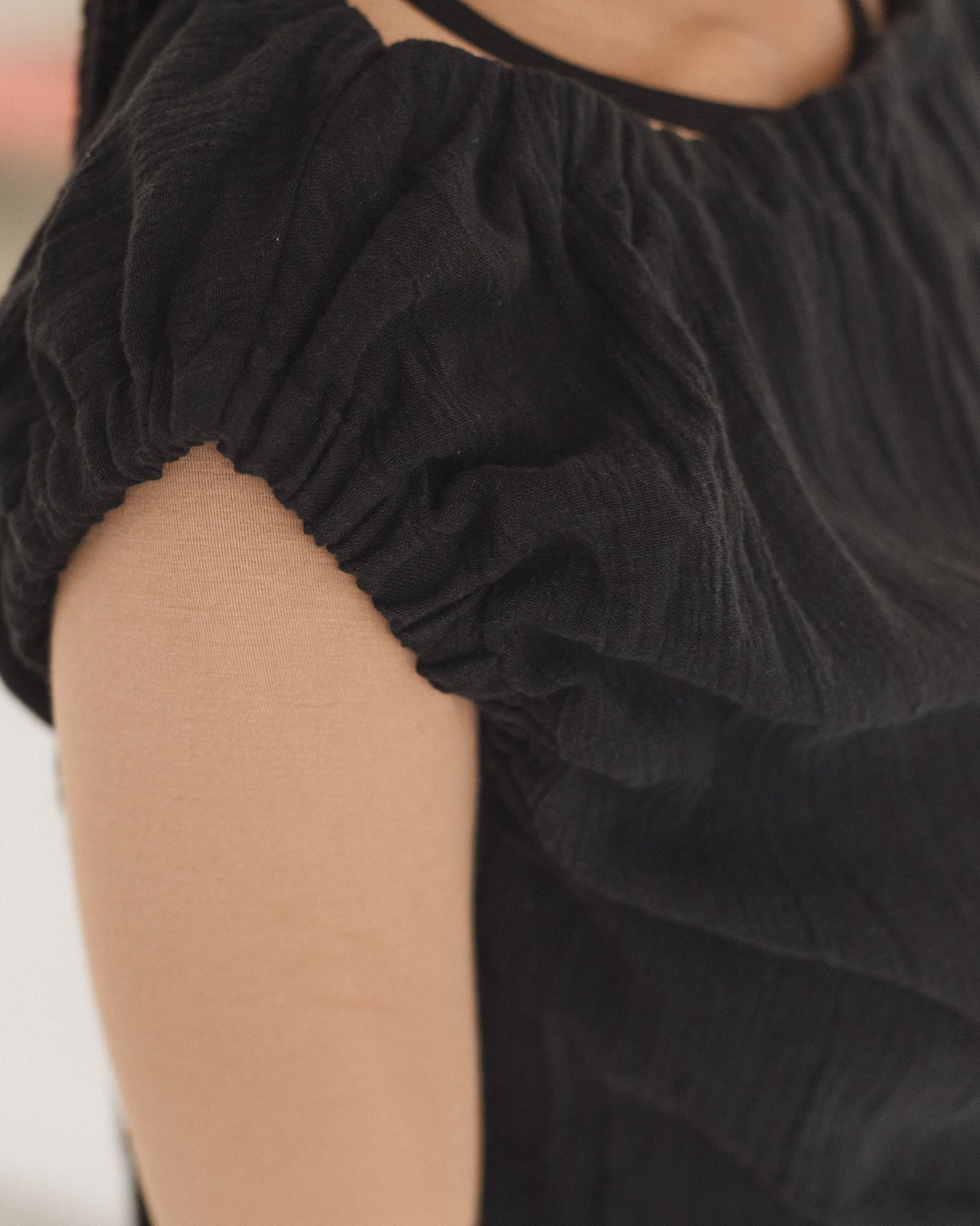 Mia Top - Crinkle Linen - Black