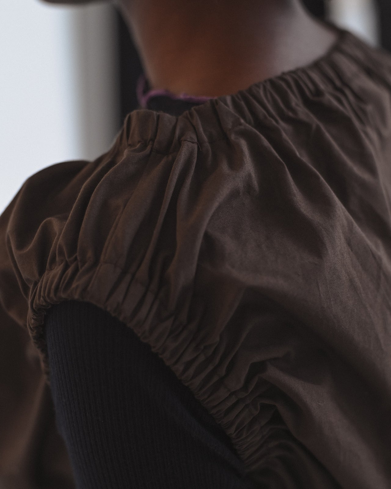 Mia Top - Organic Cotton Poplin - Mara Brown