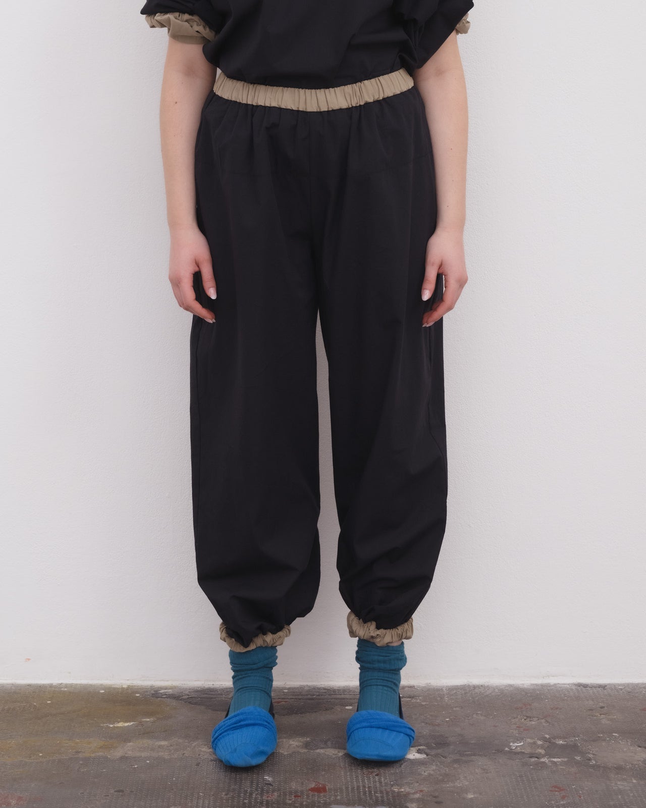 Moy Pants - Organic Cotton Poplin - Black / Khaki