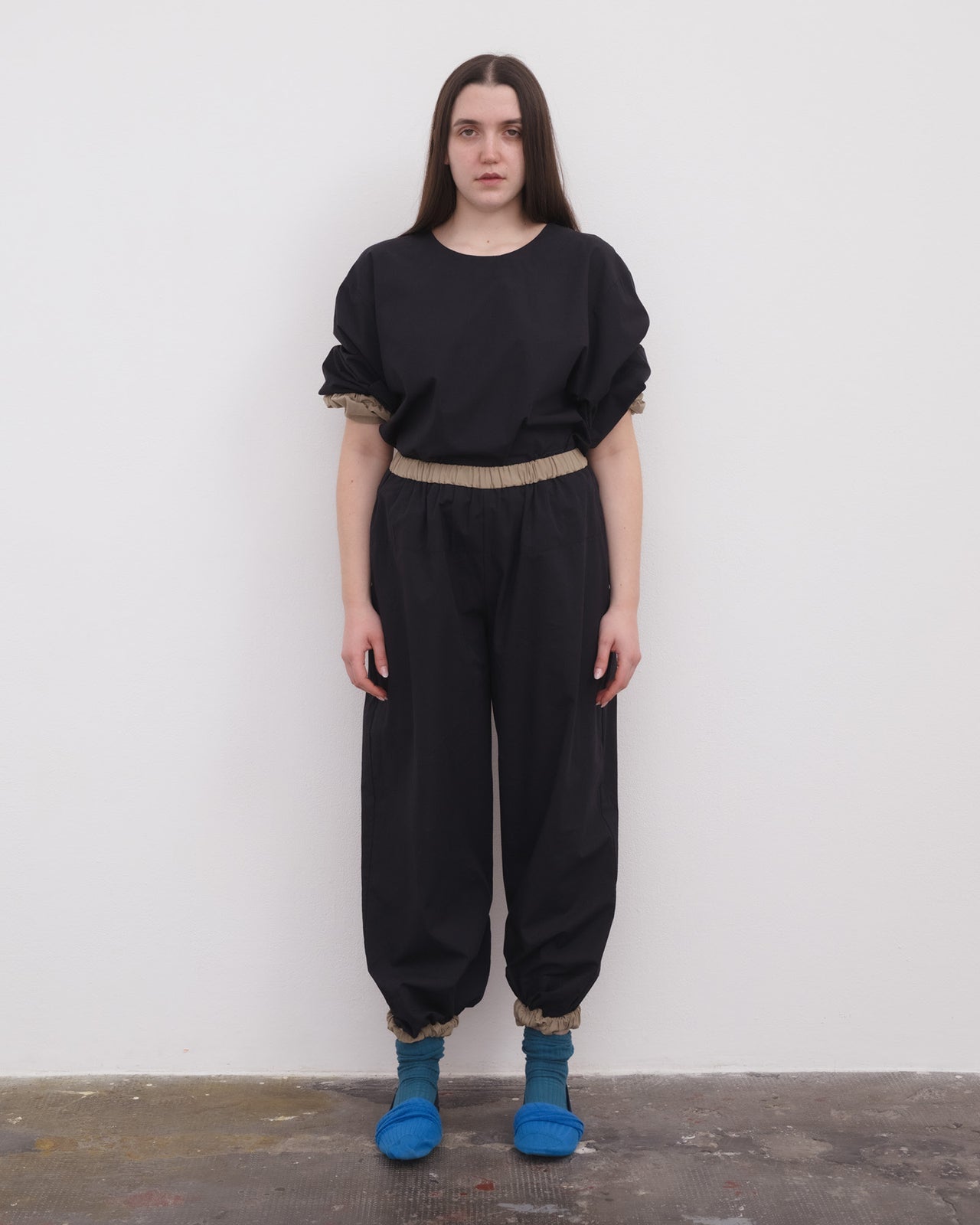 Moy Pants - Organic Cotton Poplin - Black / Khaki