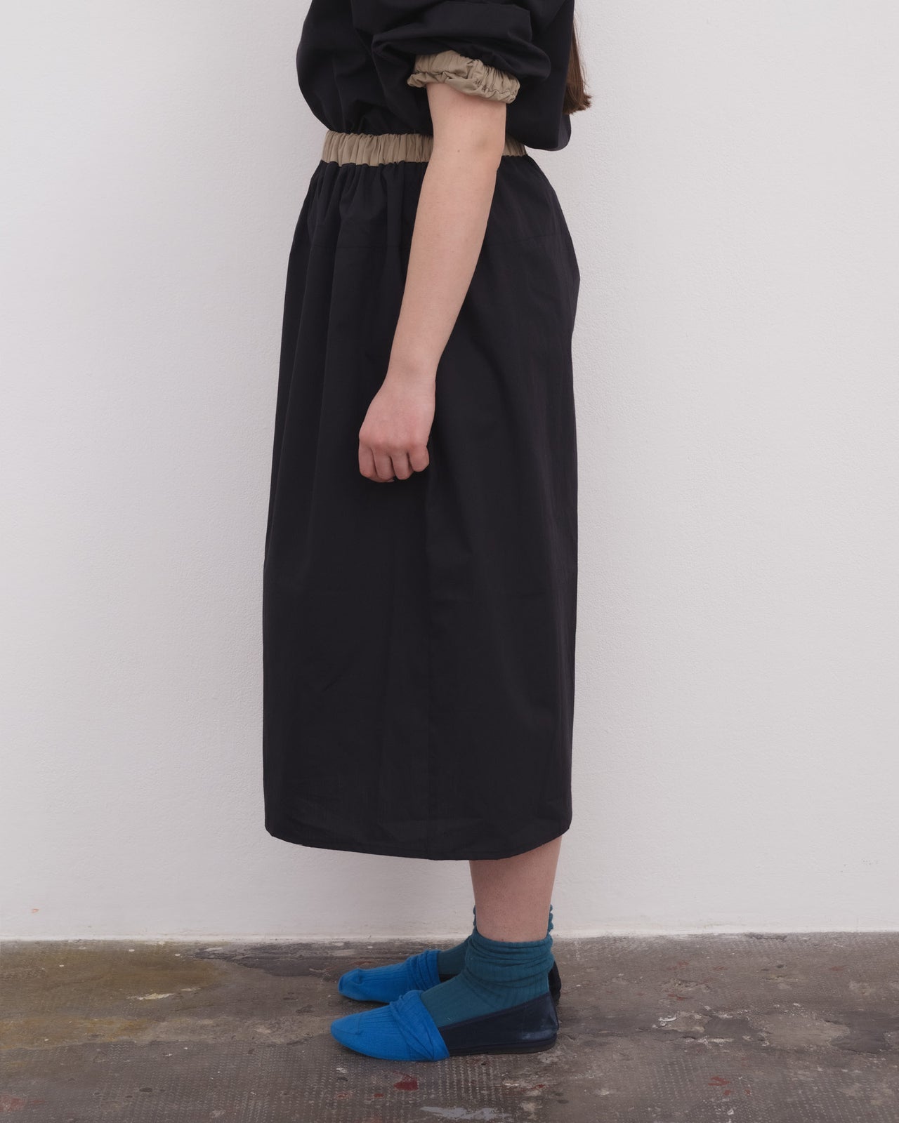 Moy Skirt - Organic Cotton Poplin - Black / Khaki