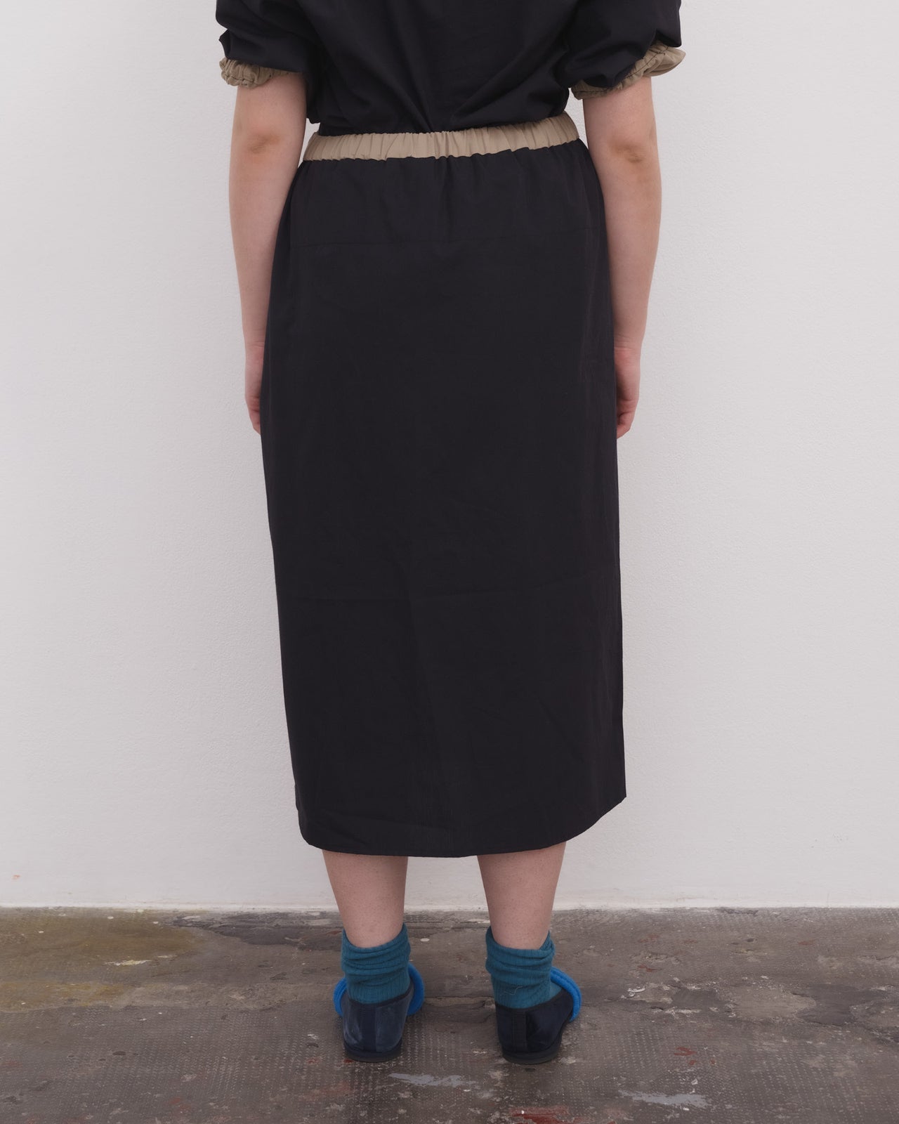 Moy Skirt - Organic Cotton Poplin - Black / Khaki