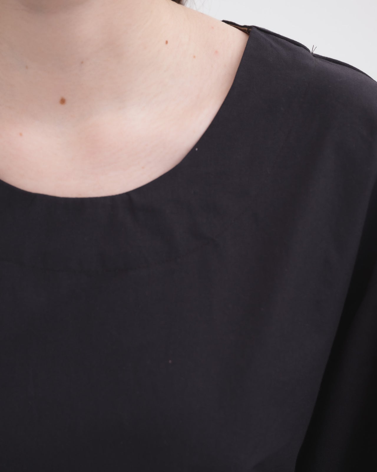 Moy Top - Organic Cotton Poplin - Black / Khaki