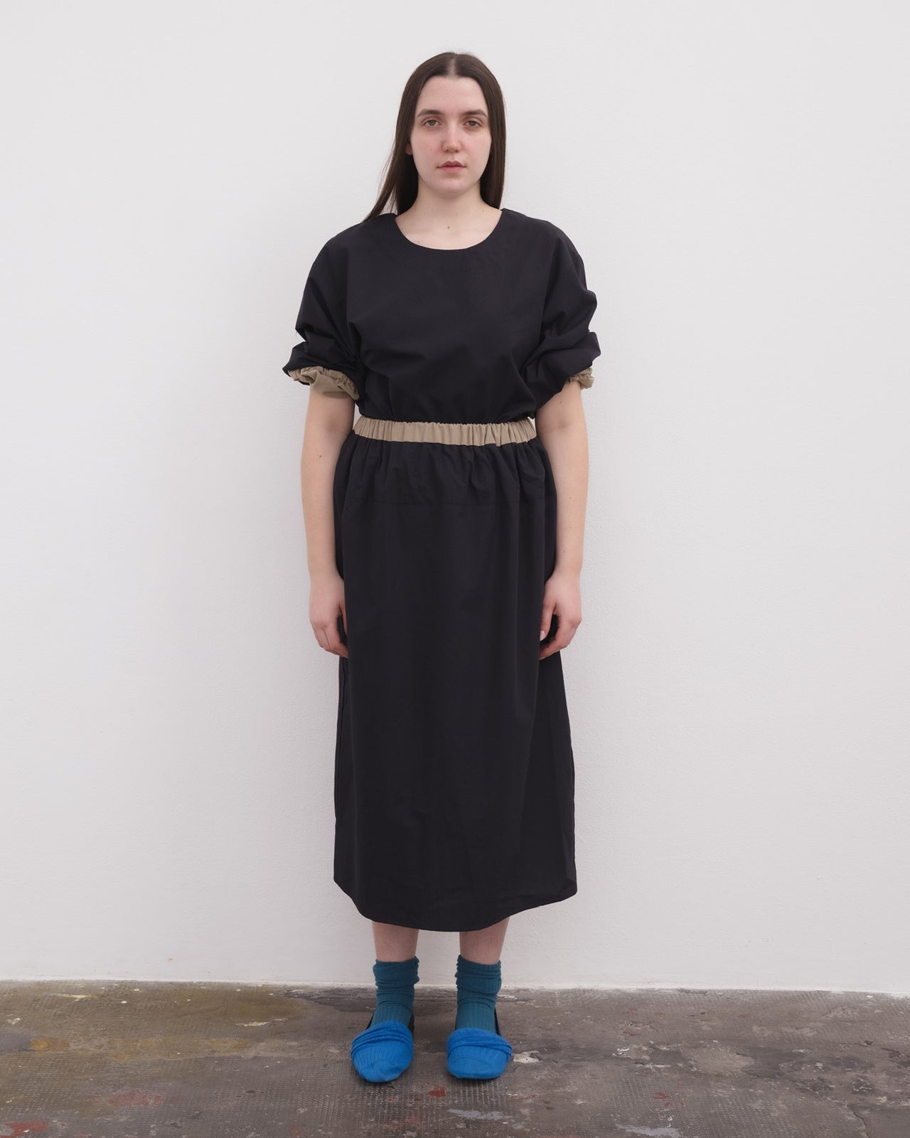 Moy Top - Organic Cotton Poplin - Black / Khaki