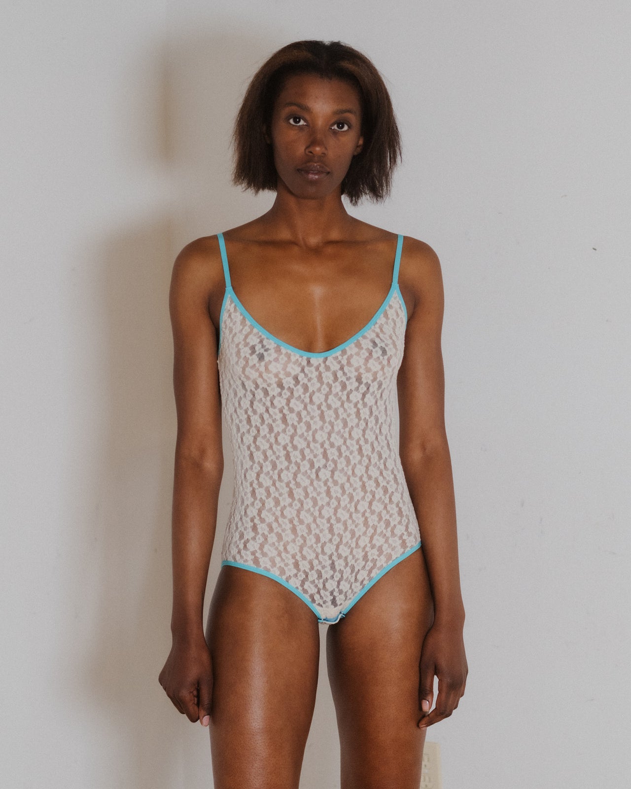 Musial Body - Organic Cotton Lace - Undyed / Turquoise