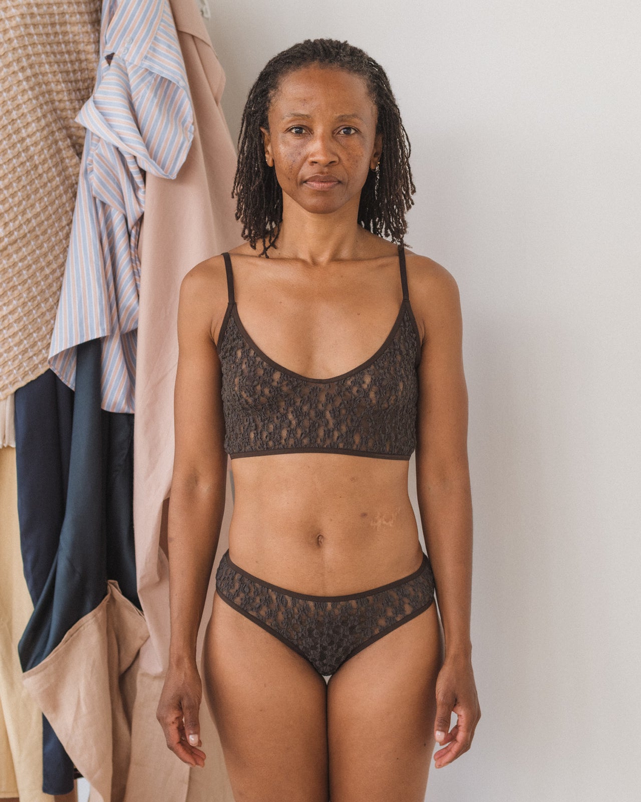 Musial Bra - Organic Cotton Lace - Black