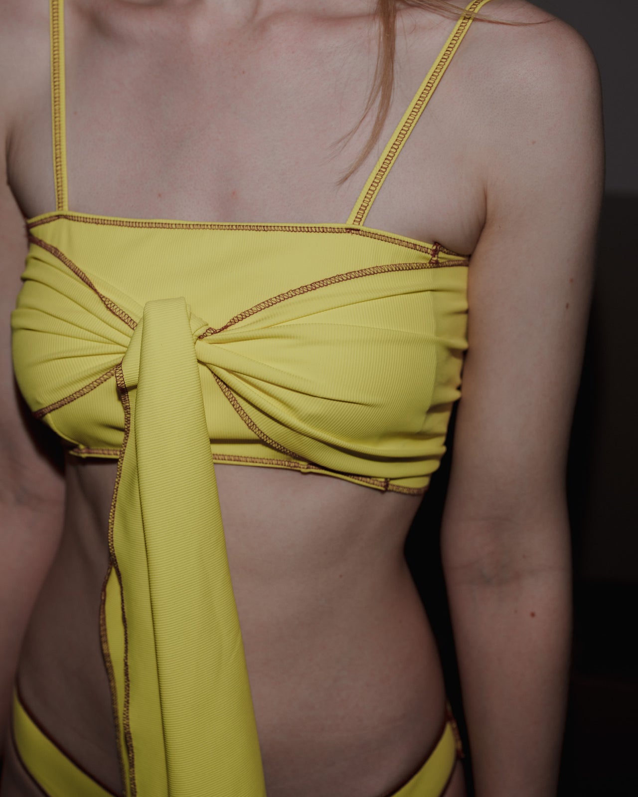 Mye Wrap Swim Top - Polyamide - Ru Yellow - AU23