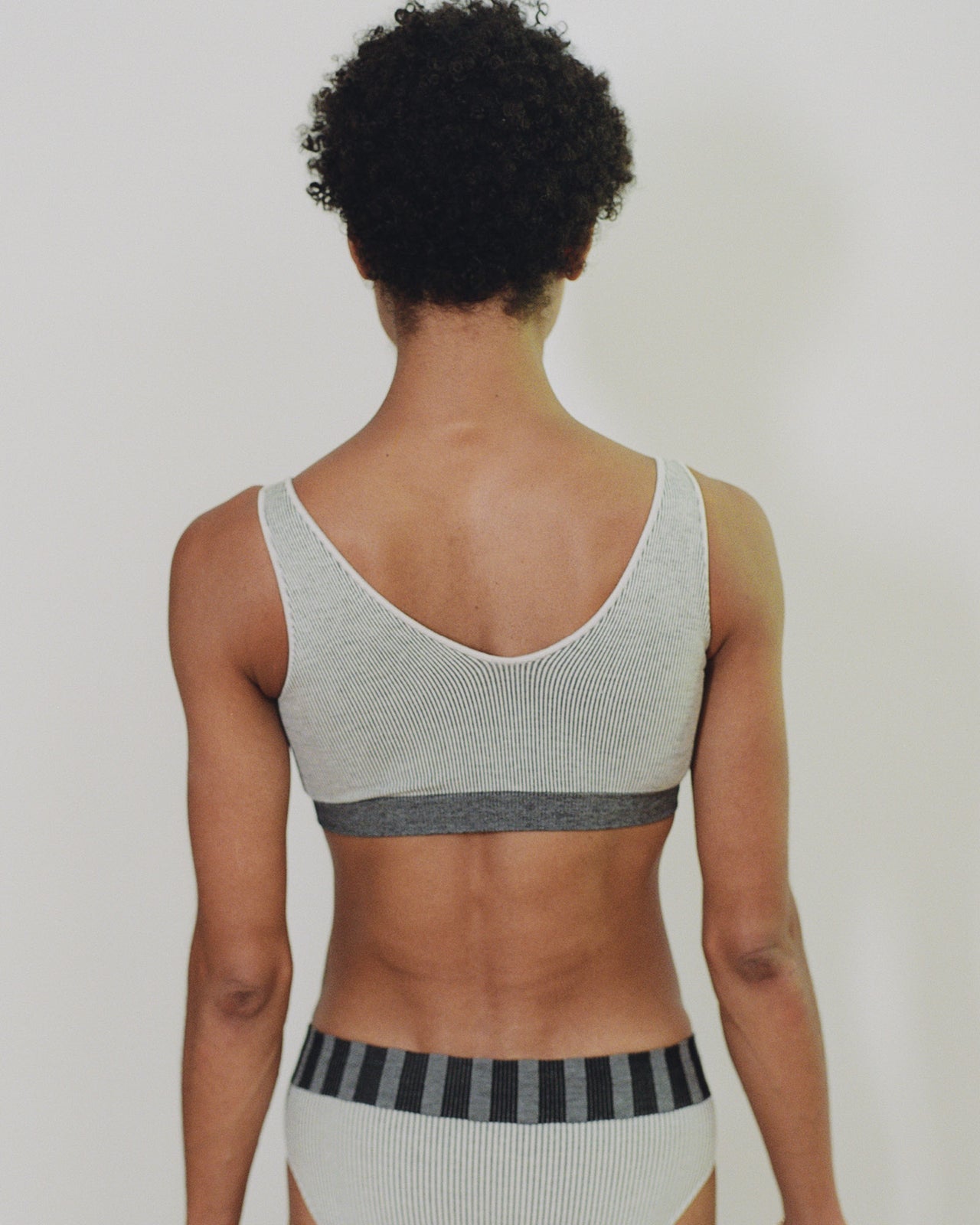 Fine Seamless Scoop Top - Seamless Rib - Stripe