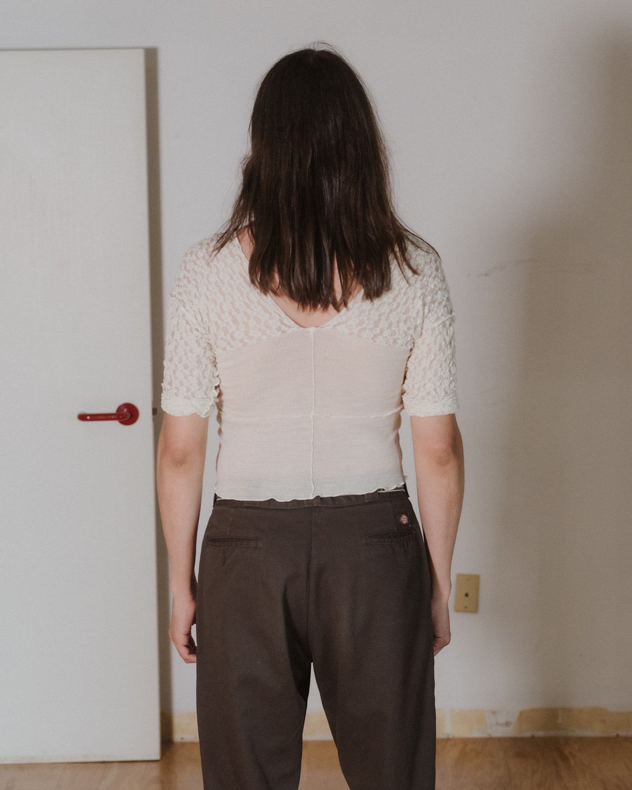 Nehru Long Sleeve Tee - Lace & Wool - Undyed