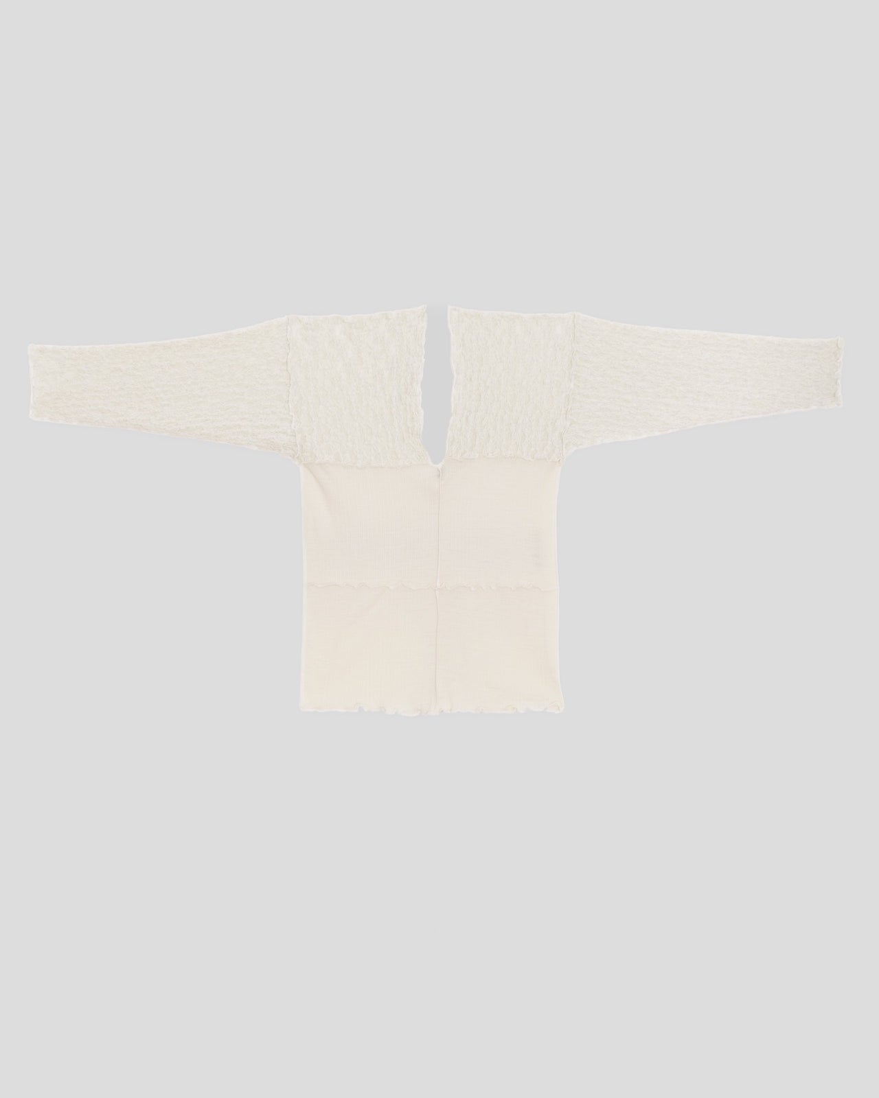 Nehru Long Sleeve Tee - Lace & Wool - Undyed