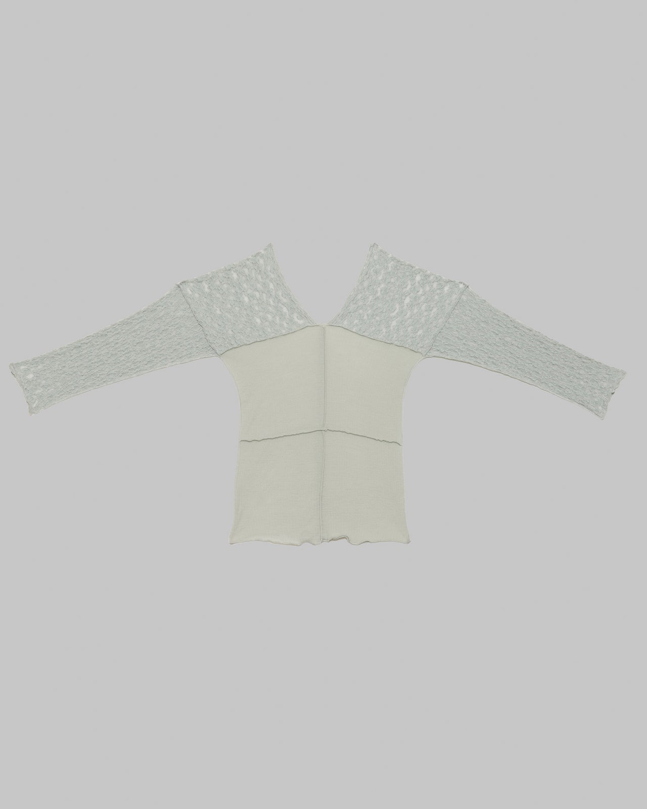 Nehru Long Sleeve Tee - Organic Cotton Lace - Conta Green