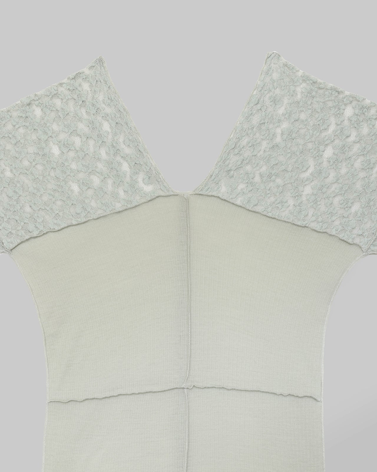 Nehru Long Sleeve Tee - Organic Cotton Lace - Conta Green