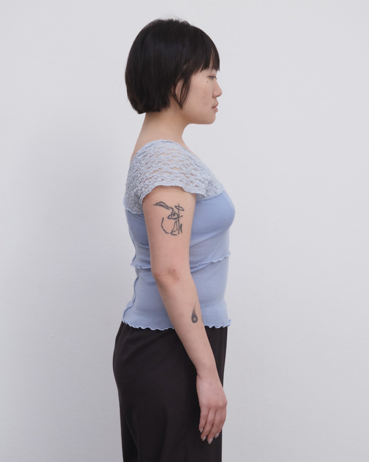 Nehru Tank - Lace & Wool - Dona Blue / Pinto Blue
