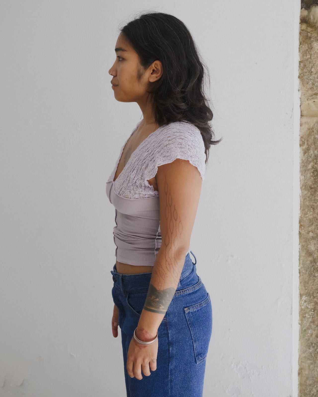 Nehru Tank - Organic Cotton Lace - Cylin / Verbe Purple