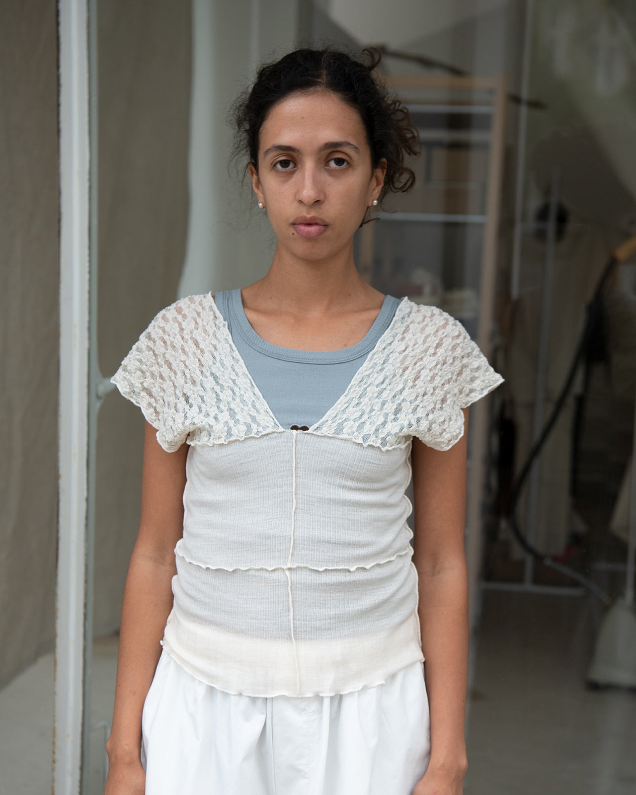 Nehru Tank - Lace & Wool - Undyed