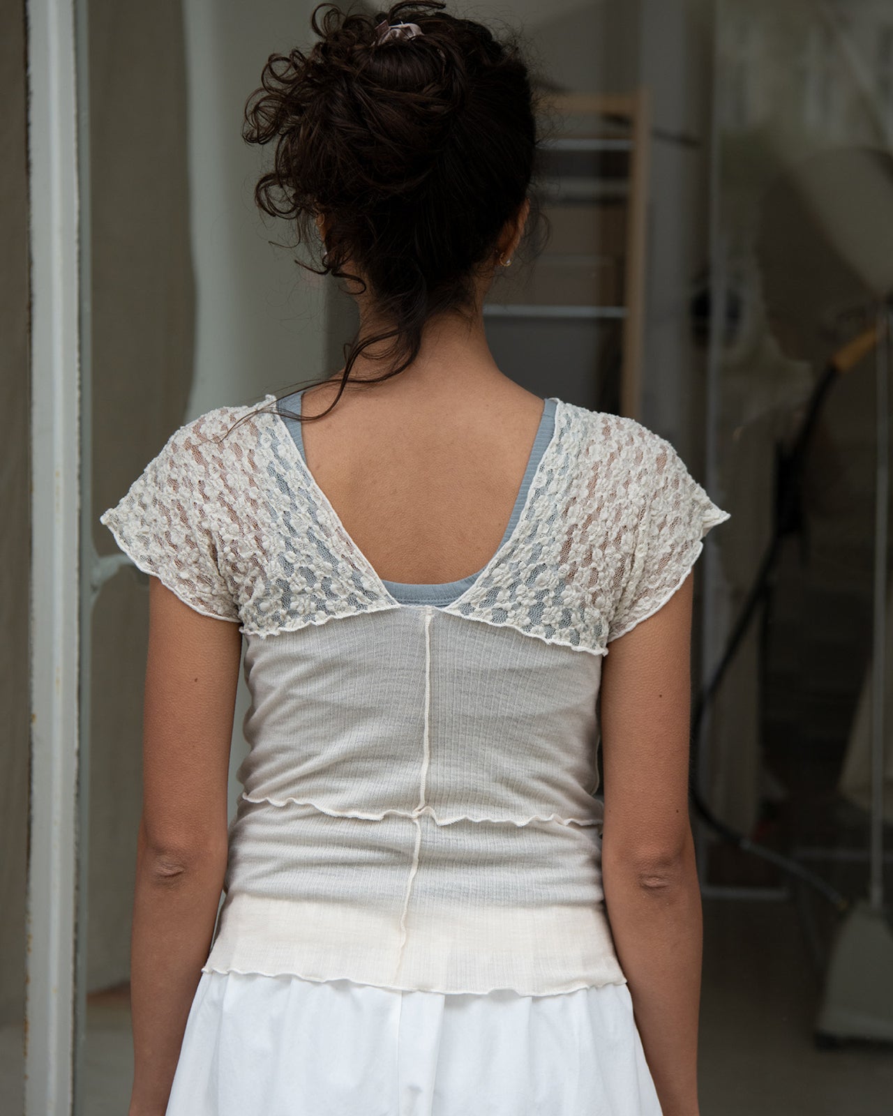 Nehru Tank - Lace & Wool - Undyed