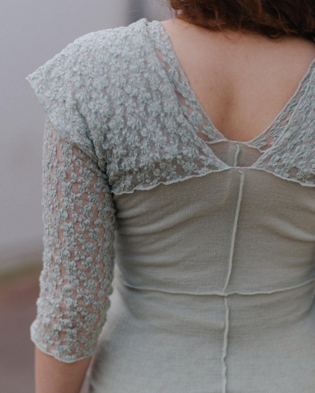 Nehru Tank - Organic Cotton Lace - Conta Green