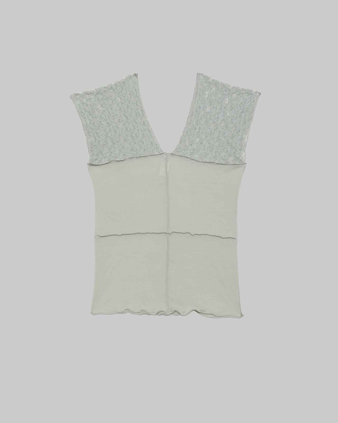 Nehru Tank - Organic Cotton Lace - Conta Green