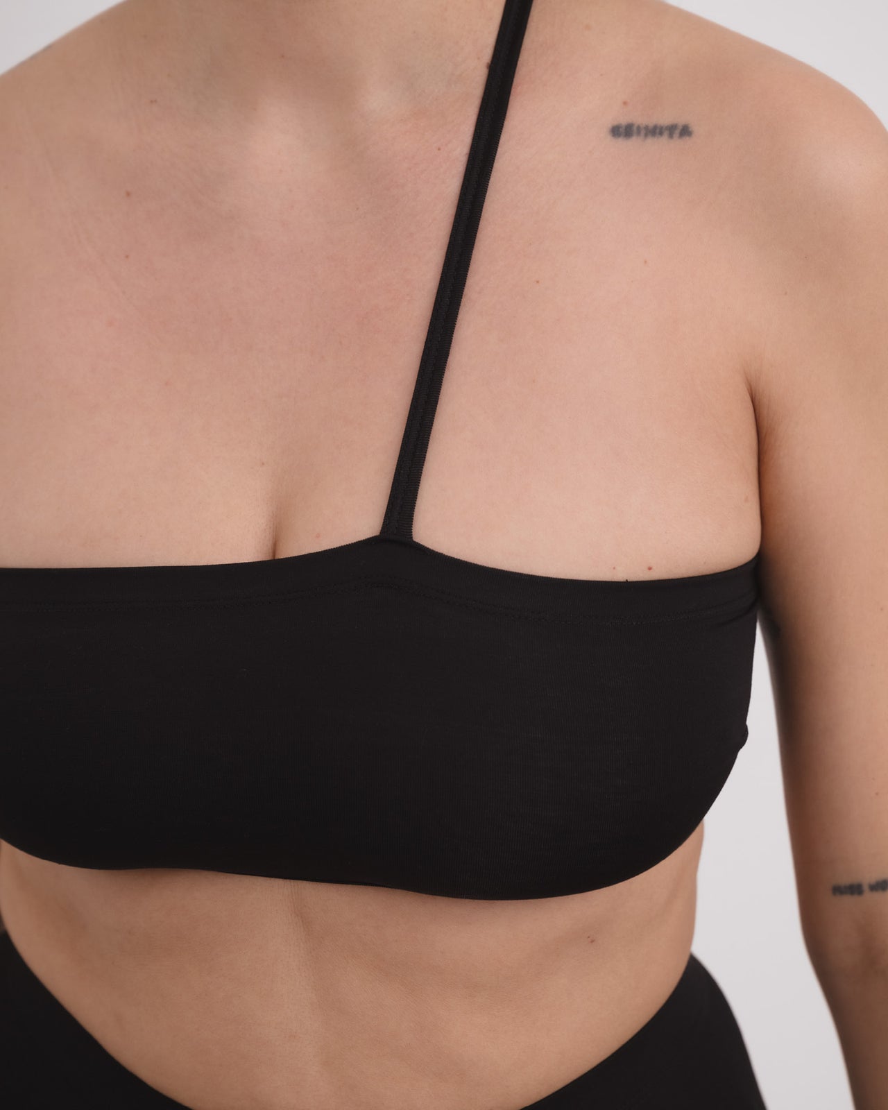 Nida One Strap Bra - Bamboo Lyocell - Black