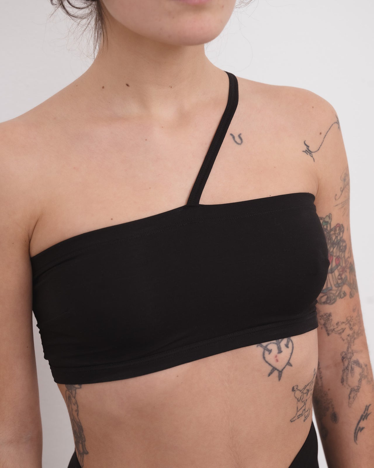 Nida One Strap Bra - Bamboo Lyocell - Black