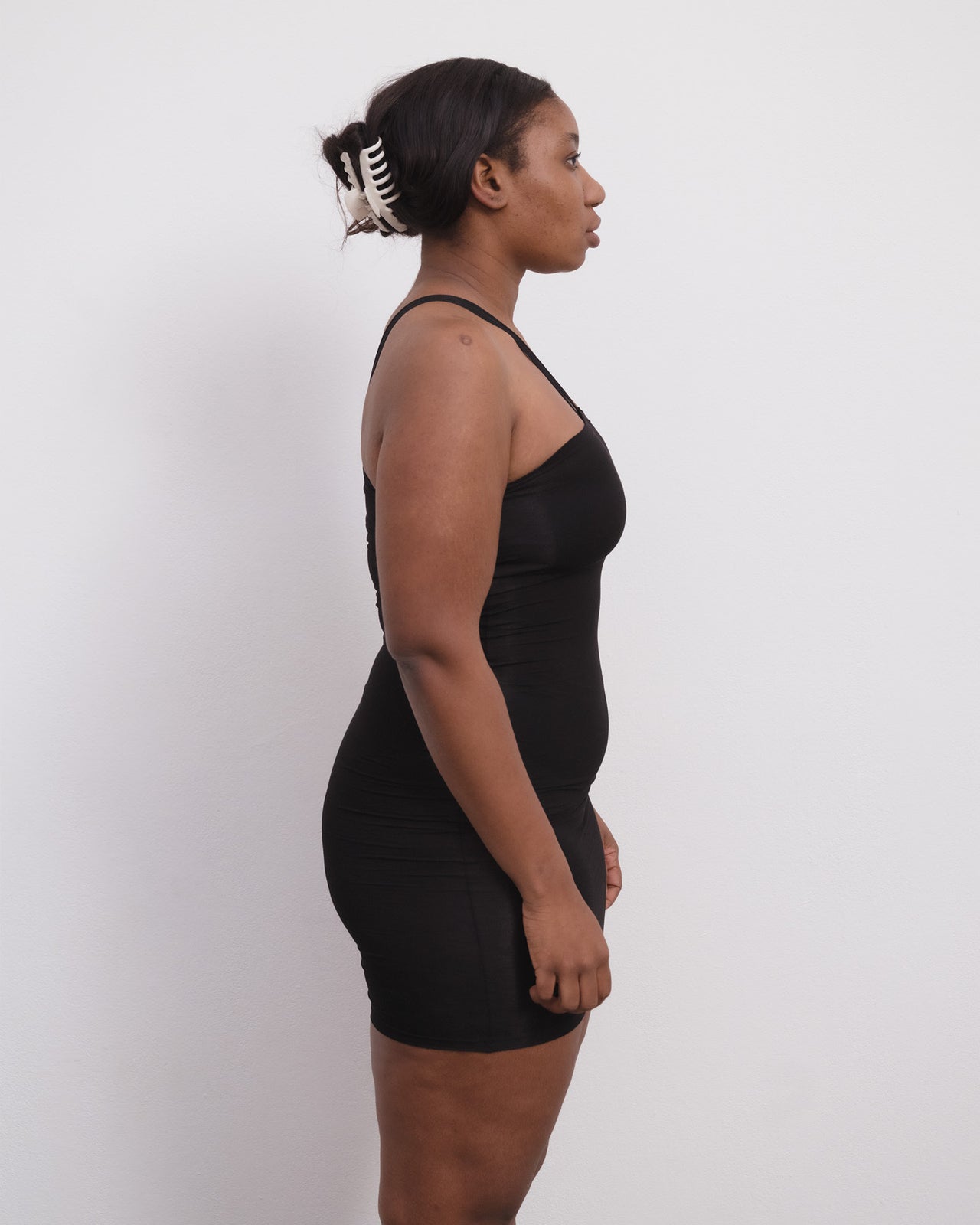 Nida One Strap Slip Dress - Bamboo Lyocell - Black