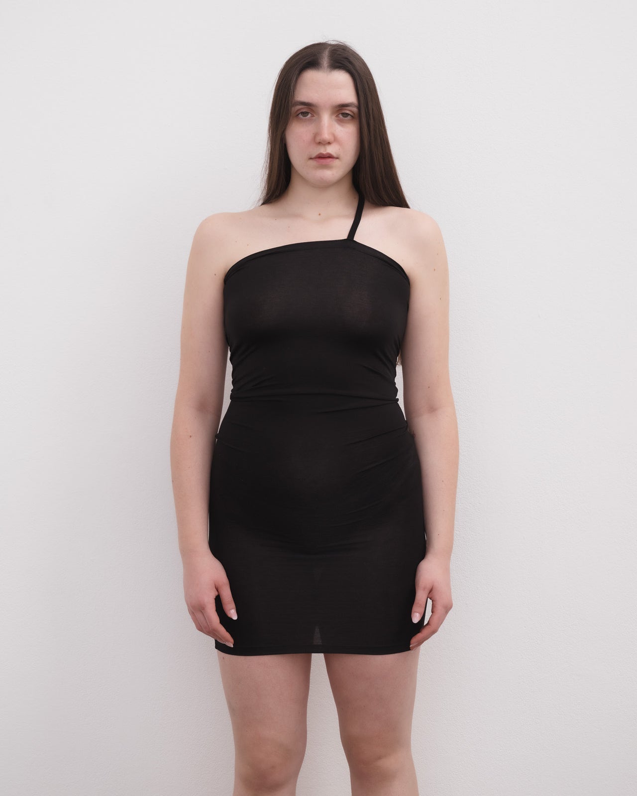 Nida One Strap Slip Dress - Bamboo Lyocell - Black
